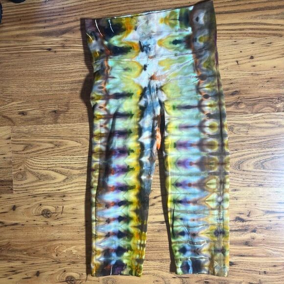 Dharma Trading Co. Cropped Tie Dye Cotton Spandex Work Out Pants Sz S - Picture 1 of 4